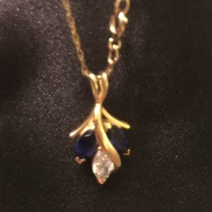 14k pendant with stones on gold filled chain